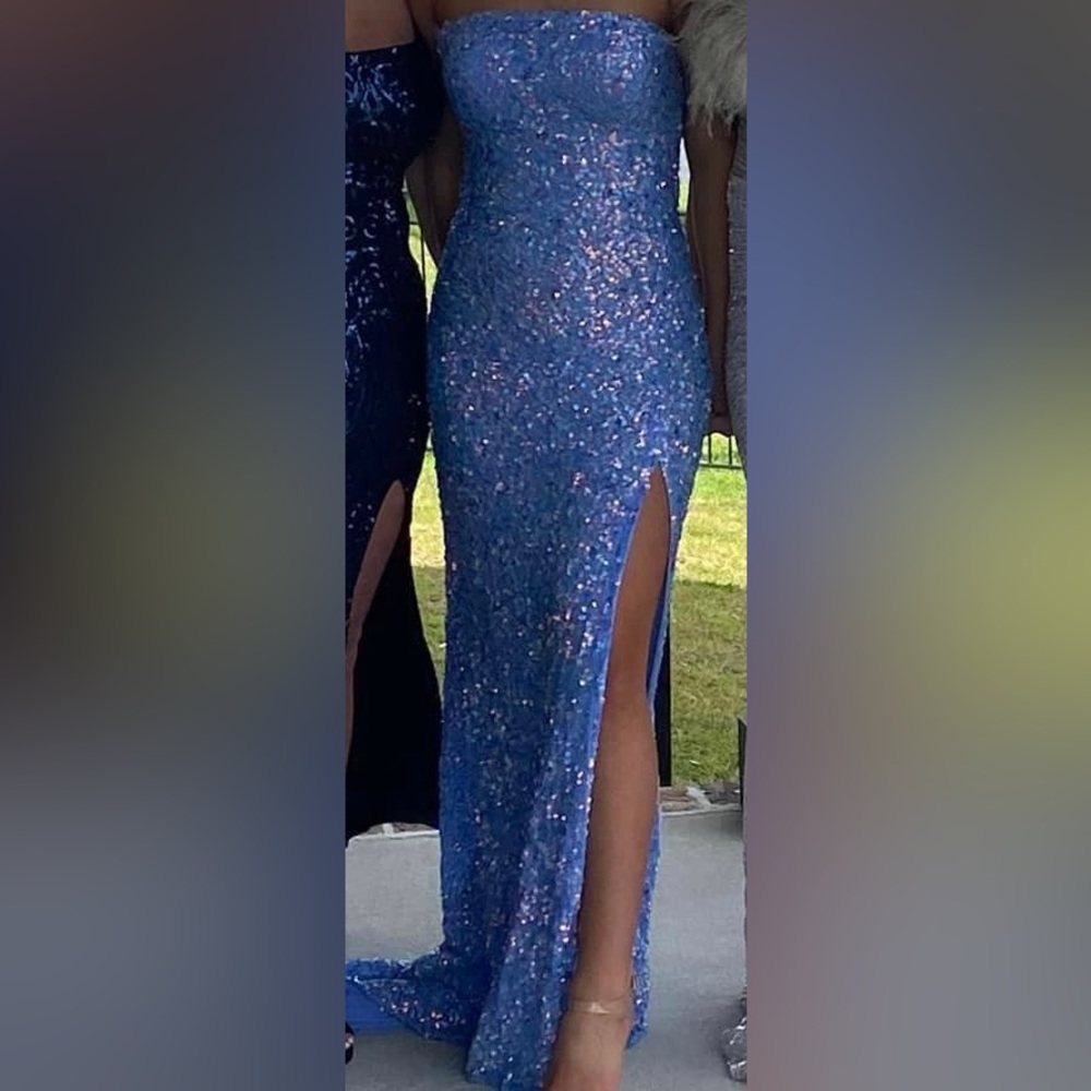 Sherri Hill purple sequin prom dress or Mardi Gras Ball. Dress was worn 1 time